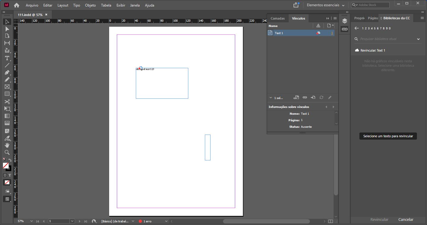 ícones na nuvem em documentos do InDesign