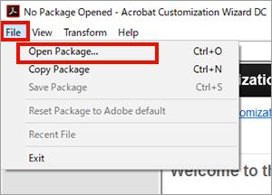 パッケージを開く