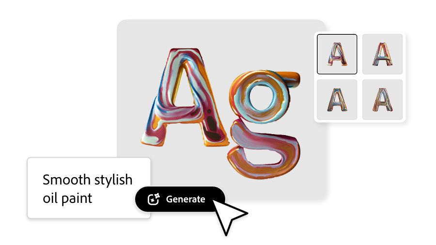 Smooth oil painting texture being generated in Adobe Express