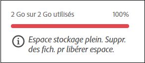 Lorsque l’utilisation du stockage a atteint 100 %