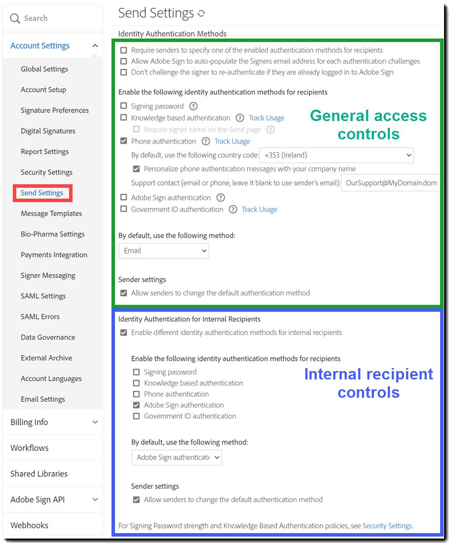 Configurar métodos de autenticación