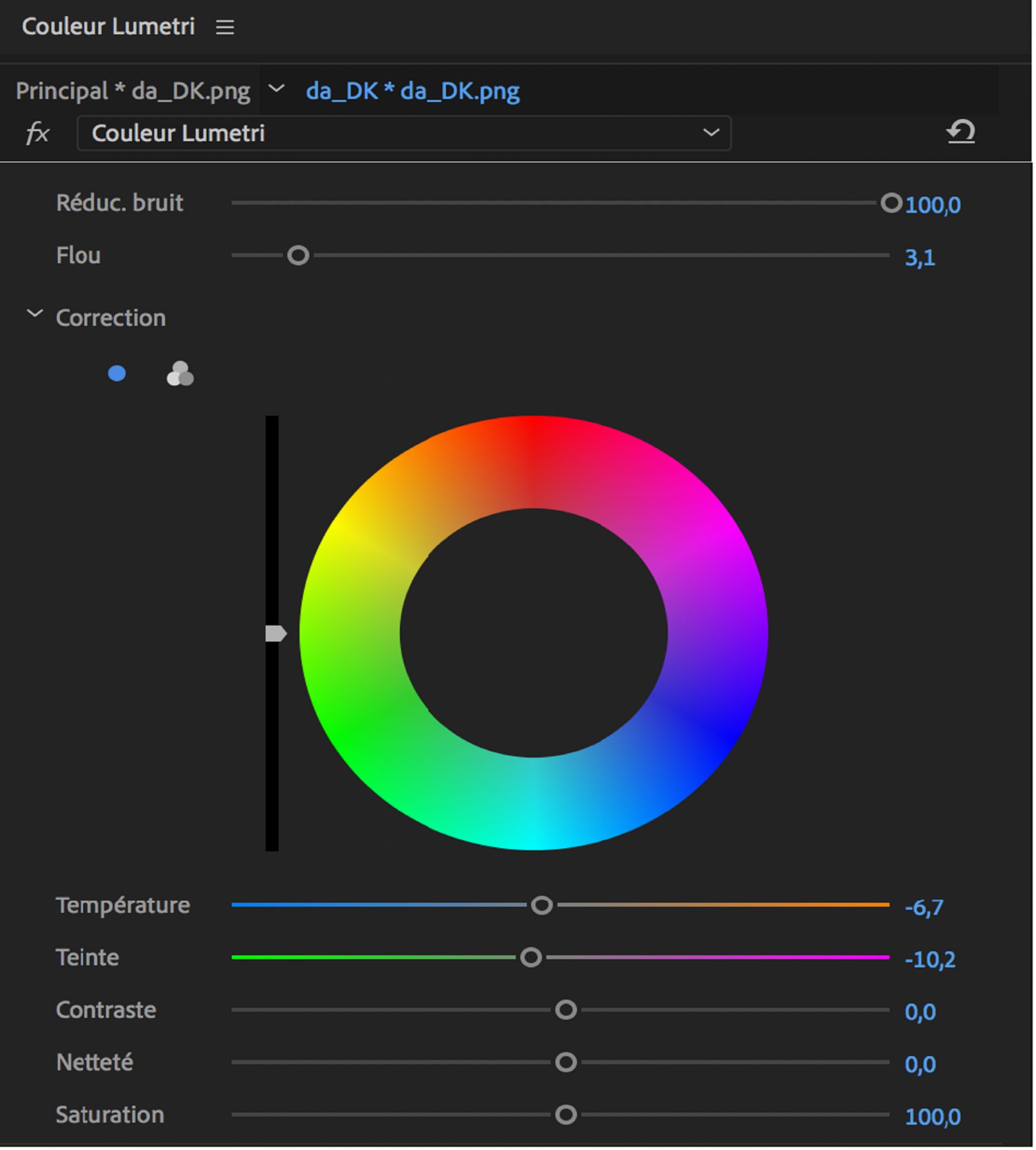 Roue chromatique des tons moyens