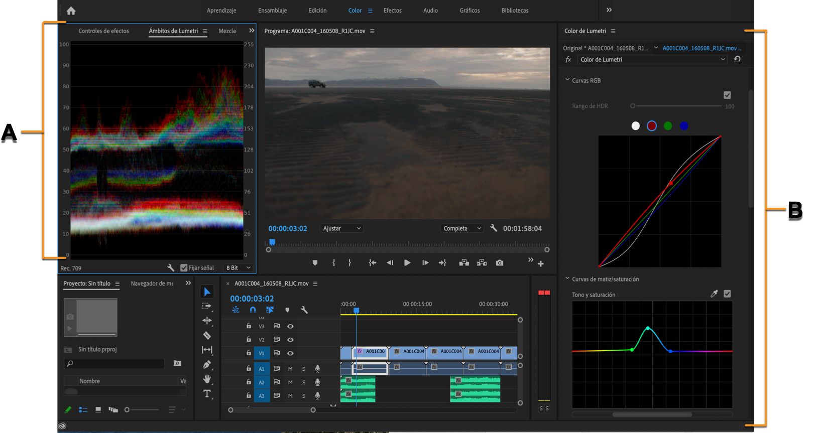 Configuración de un espacio de trabajo Color