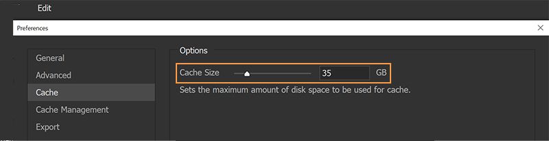 Improved cache slider