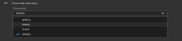 Vyberte požadovaný formát obrázku podle svých požadavků.
