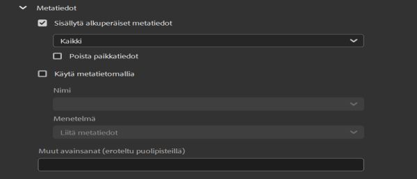 Tutustu Adobe Bridgen metatietoasetuksiin. 