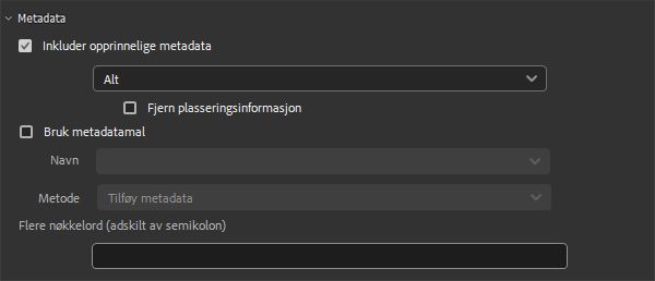 Utforsk ulike alternativer knyttet til metadata i Adobe Bridge. 