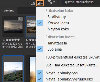 Parannettu esikatselun laatu