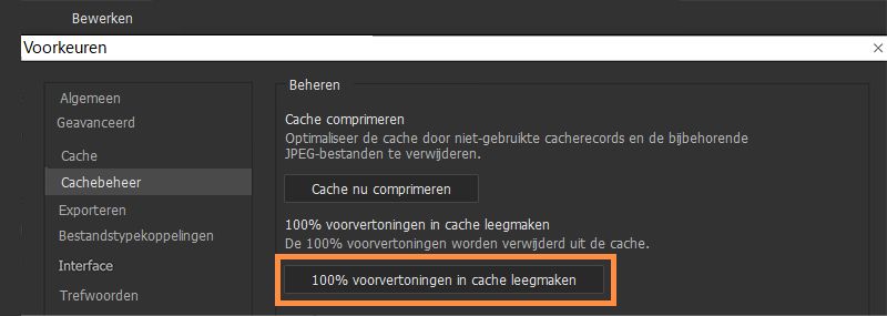 100% voorvertoningen verwijderen