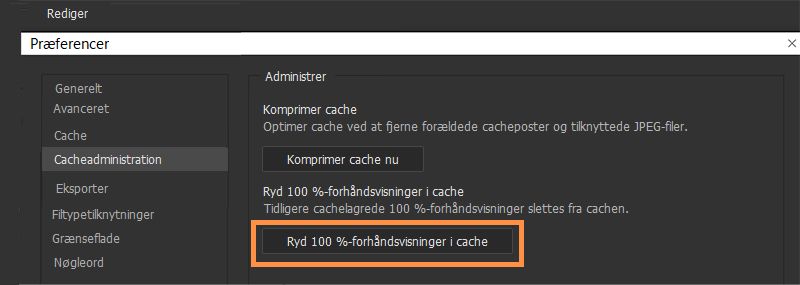 Slet 100 %-forhåndsvisninger