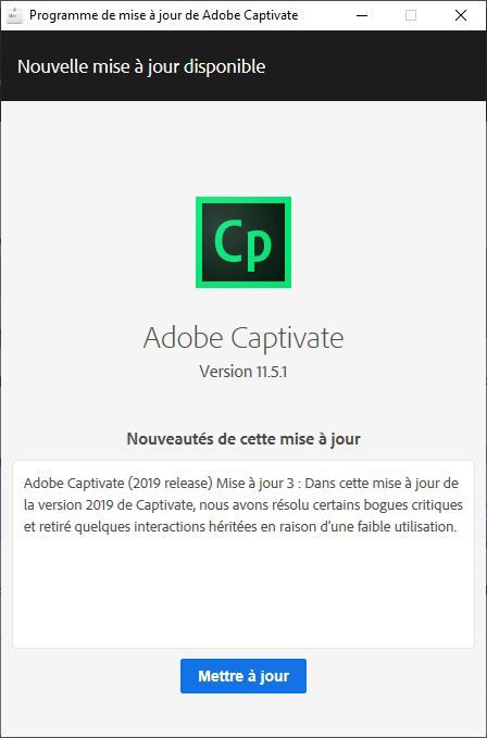 Utilitaire de mise à jour Adobe Captivate