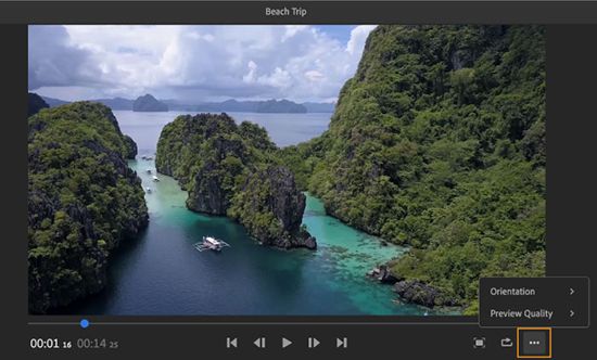 Zmiana położenia i jakości podglądu klipu wideo
