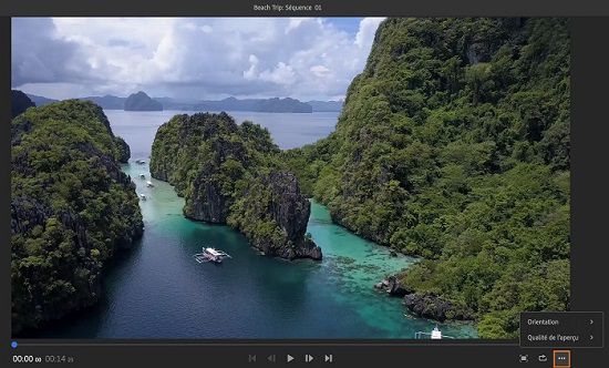 Modifier l’orientation et la qualité de prévisualisation de l’élément vidéo
