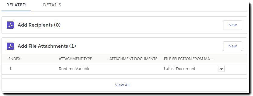Allegati di file elencati