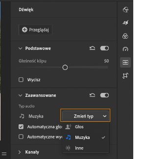 Klasyfikowanie wybranego klip audio
