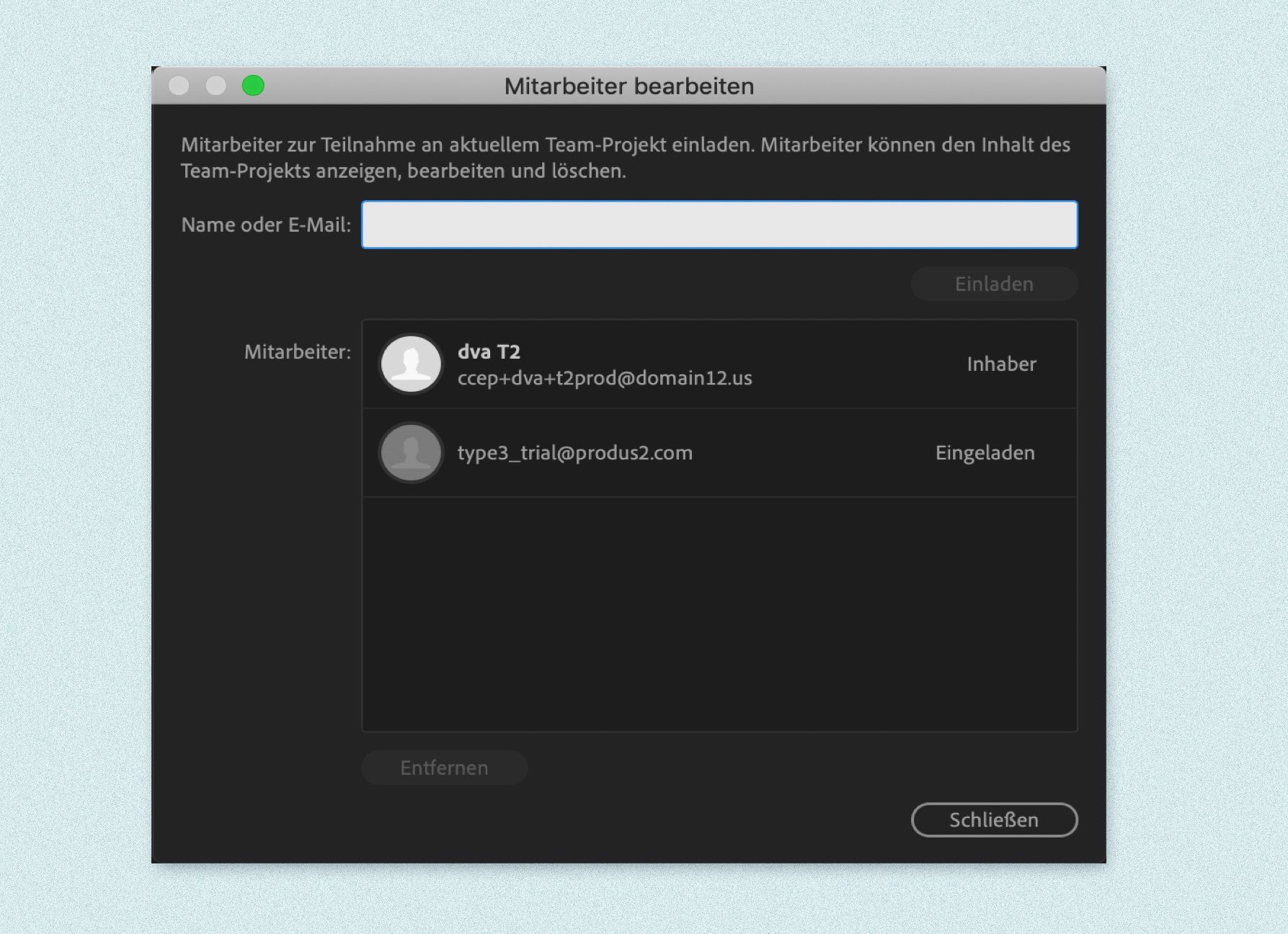 Mitarbeiter bearbeiten