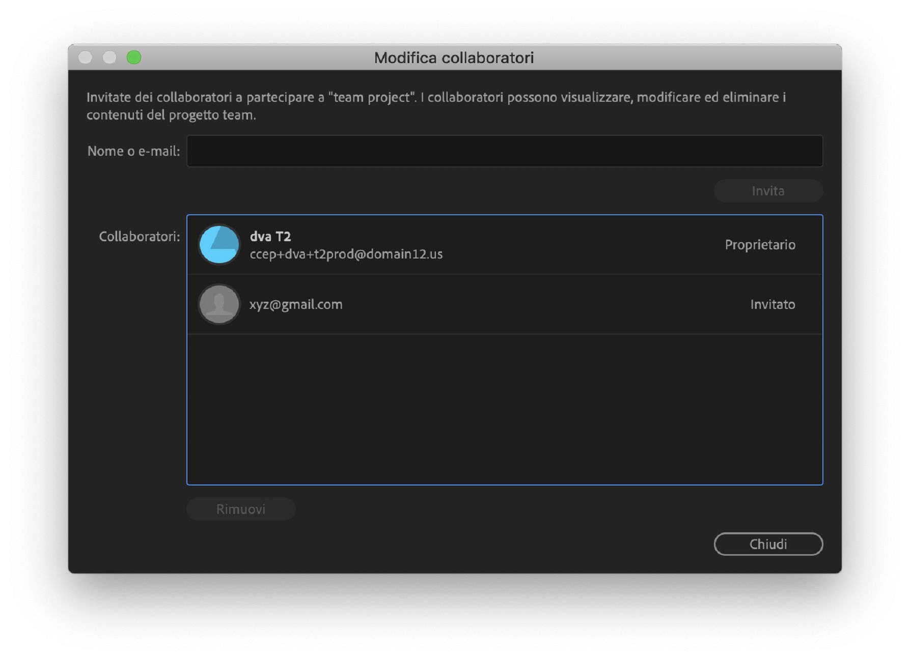 Modifica collaboratori