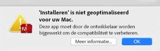 32-bits waarschuwing op macOS 10.13 High Sierra