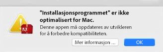 Advarsel tilknyttet 32-biters versjoner på macOS 10.13 High Sierra