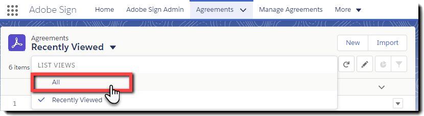 Wählen Sie in der Registerkarte „Vereinbarungen“ die Option „Alle“ aus.