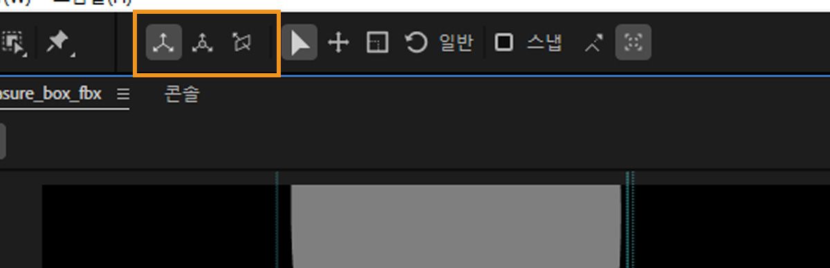 현재 활성화된 축 모드를 명확하게 표시하기 위해 다양한 축 모드가 강조 표시됩니다.