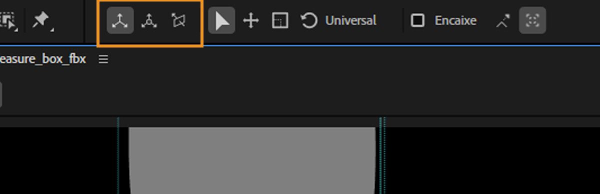 Diferentes modos de eixo são realçados para indicar claramente qual modo de eixo está ativo no momento.