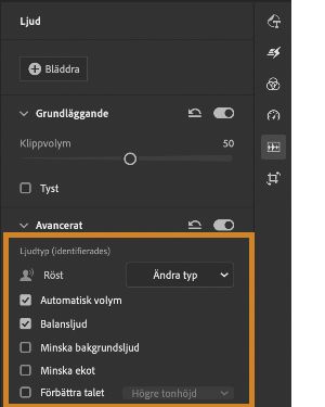 Alternativ för att finjustera ett röstklipp