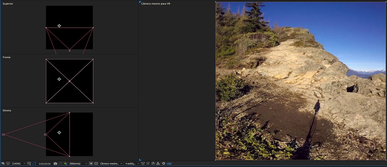 Campo de visão com exibições diferentes