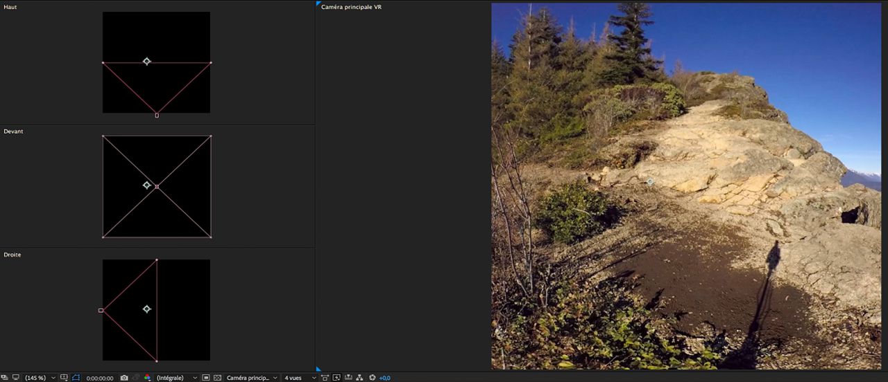 Champ angulaire avec des vues différentes