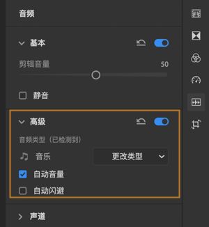 用于优化音乐剪辑的选项