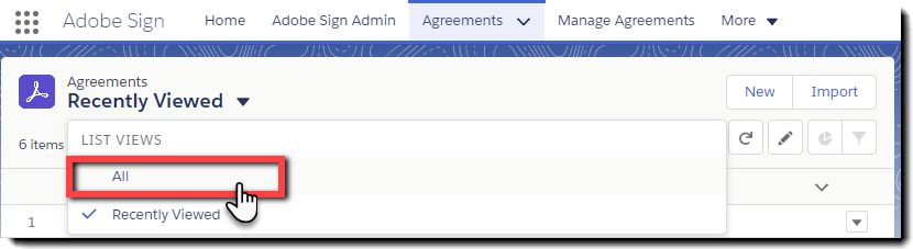 Wählen Sie in der Registerkarte „Vereinbarungen“ die Option „Alle“ aus.