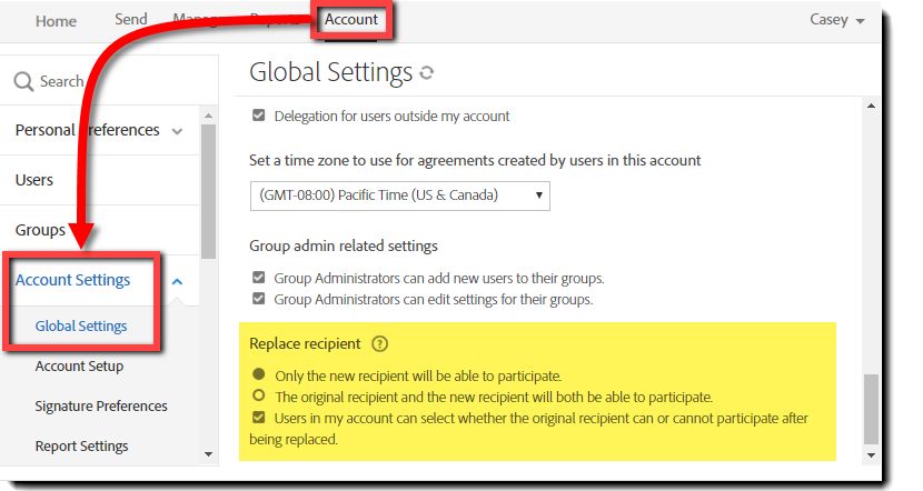 取代收件者管理員 UI