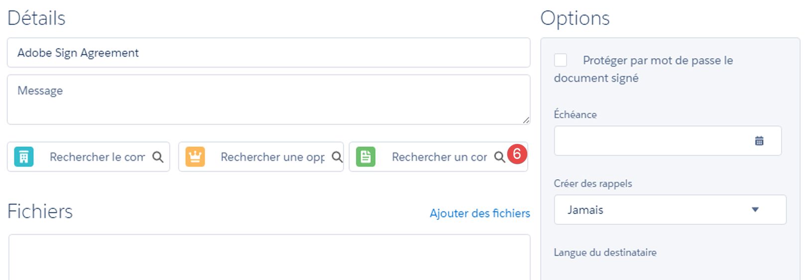 Définissez les détails de la transaction.