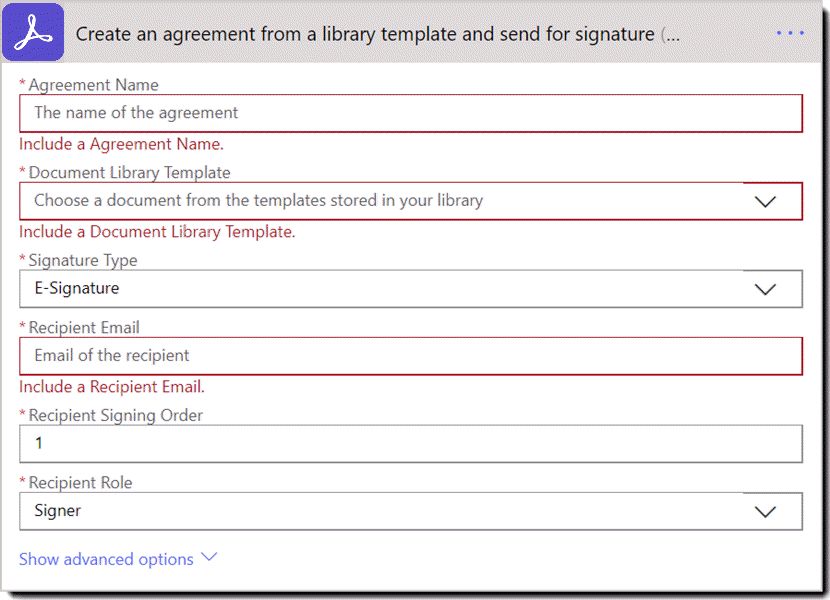 Action : créer un accord à partir d’un modèle de bibliothèque et l’envoyer pour signature