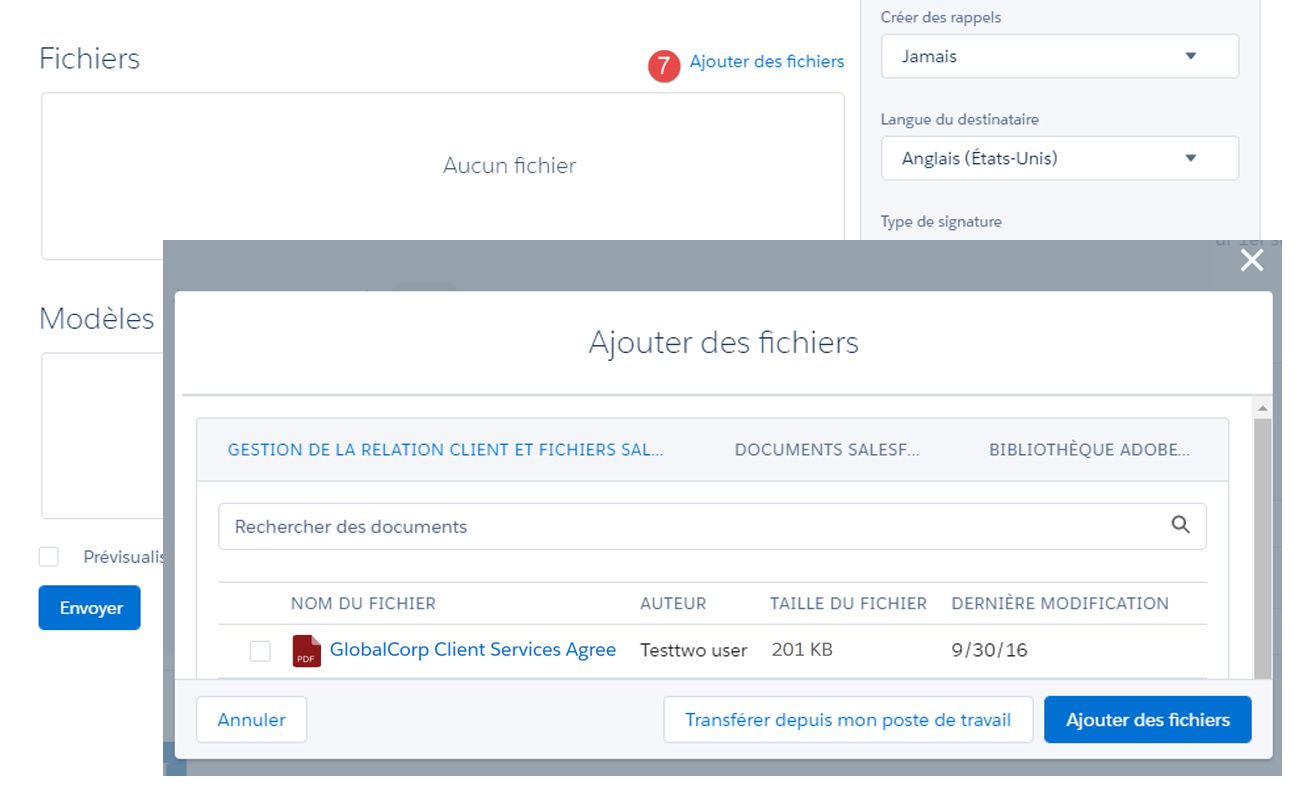 Saisissez les adresses électroniques du destinataire.