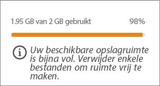 Wanneer het opslaggebruik tussen 0 en 80 procent ligt