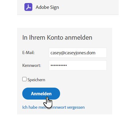 Bei Adobe Sign authentifizieren