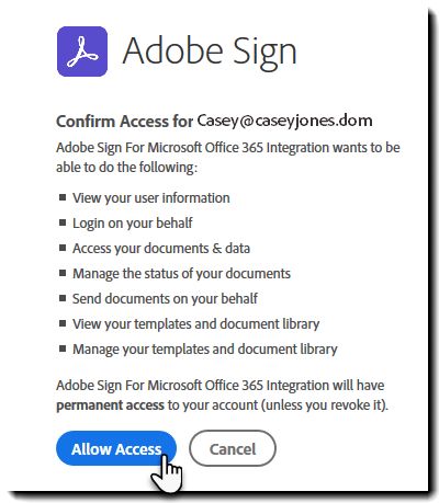 Conceder acceso a Adobe