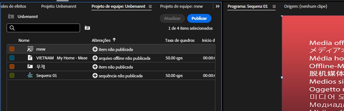 Um link aparece para indicar a conexão que foi estabelecida entre dois Team Projects vinculados.