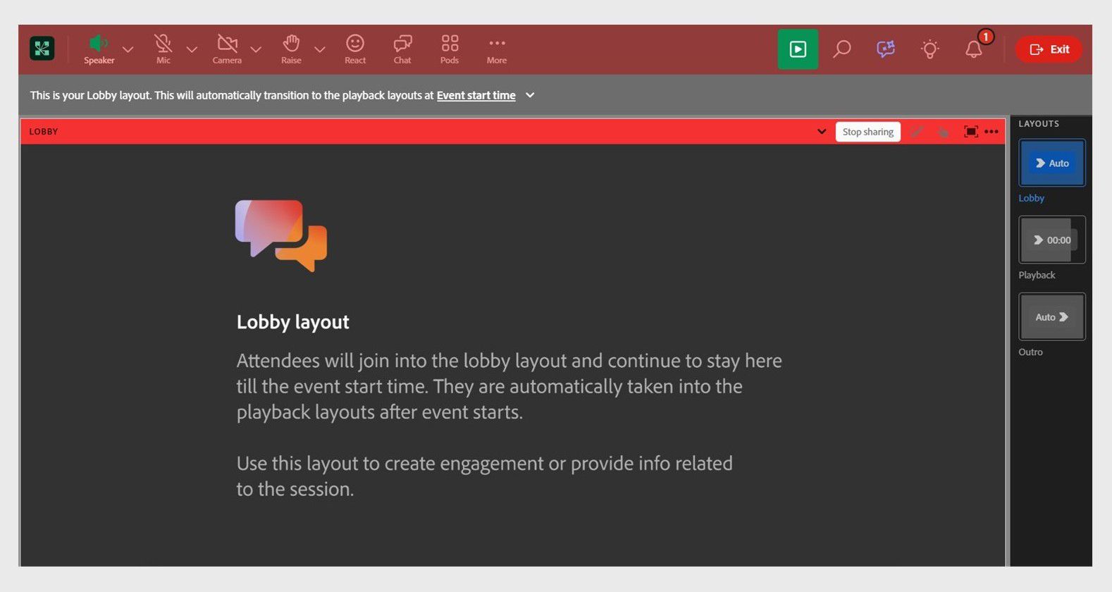 Lobby layout interface