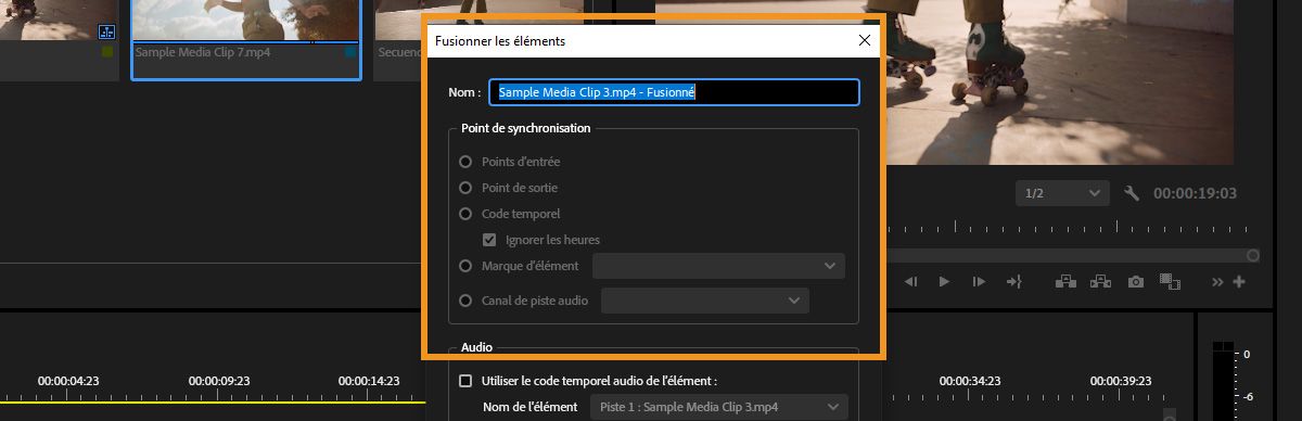 Le panneau Options d’effet est ouvert, un effet est sélectionné et le menu déroulant est ouvert pour révéler ses options.