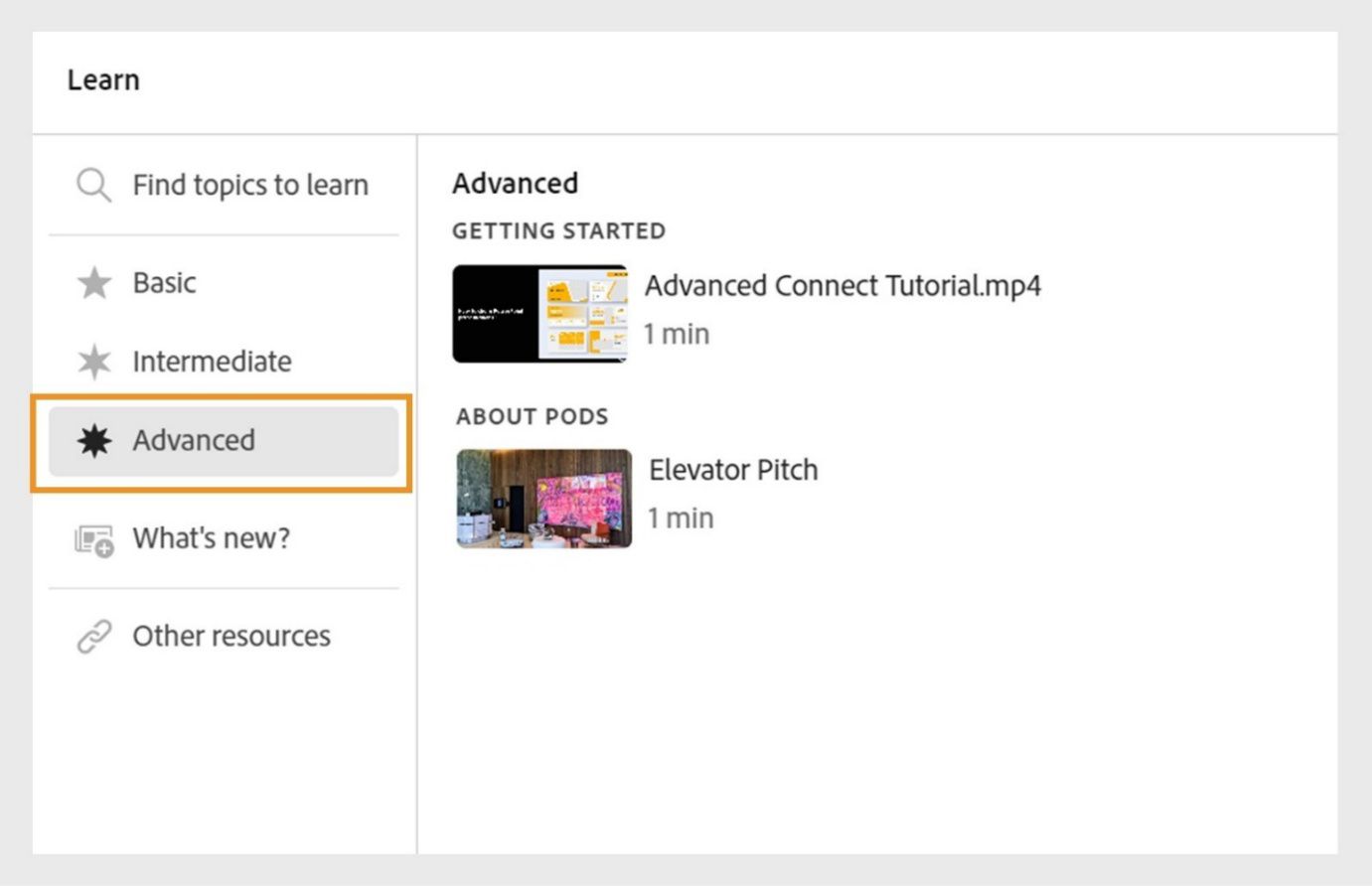 Advanced tutorials are listed in the Learn Hub