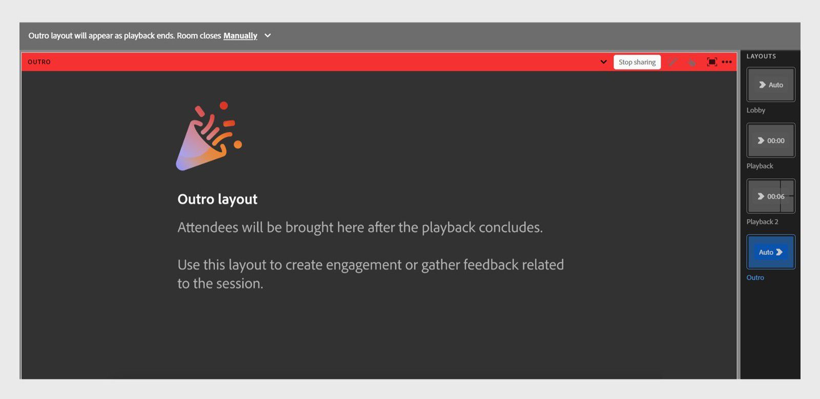 Outro layout interface