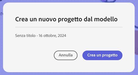 Opzione per creare un nuovo progetto da un modello