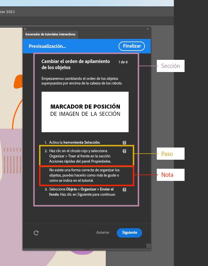 Ejemplo en Ai de una sección y pasos