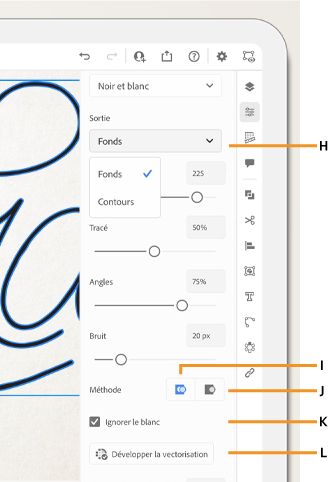 Sortie, Recouvrement, Chevauchement et Développer la vectorisation