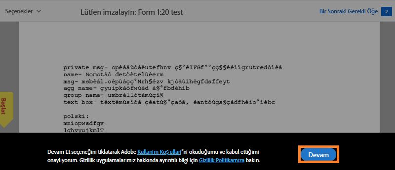 Adobe Kullanım Koşulları'nı kabul edin