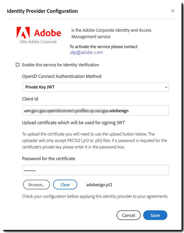 Tilitason IDP-määritys