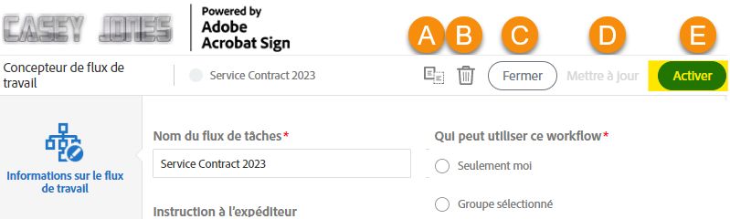 Activation du workflow