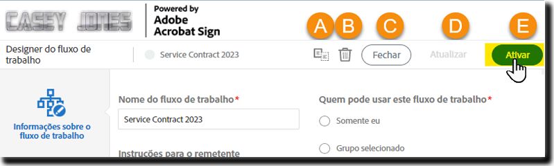 Ativar o fluxo de trabalho